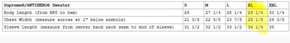25FW 슈프림 x 안티히어로 스웨터 블랙 XL 상품이미지5