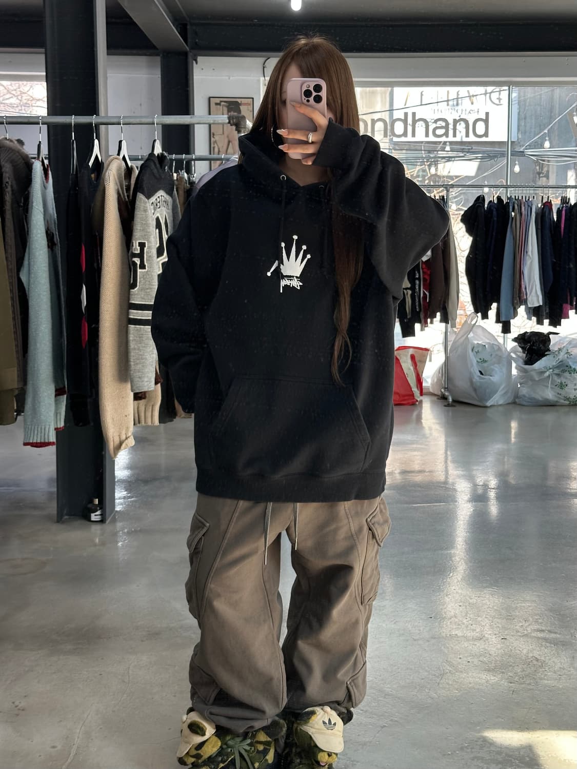 스투시 올드크라운로고 후드티 상품이미지2