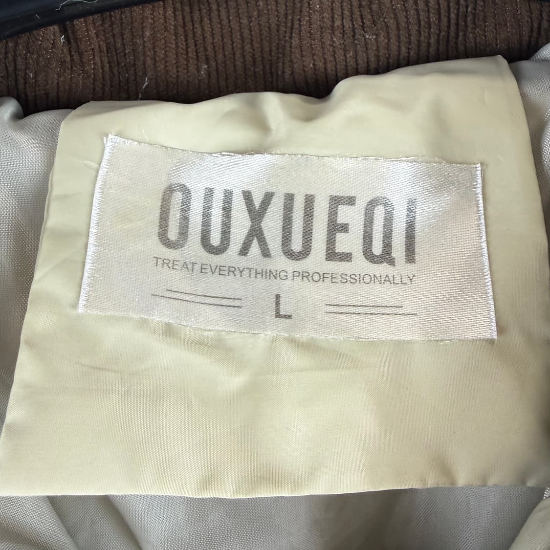 M) OUXUEQI 퀄팅 솜 패딩 버튼 자켓 베이지 상품이미지3