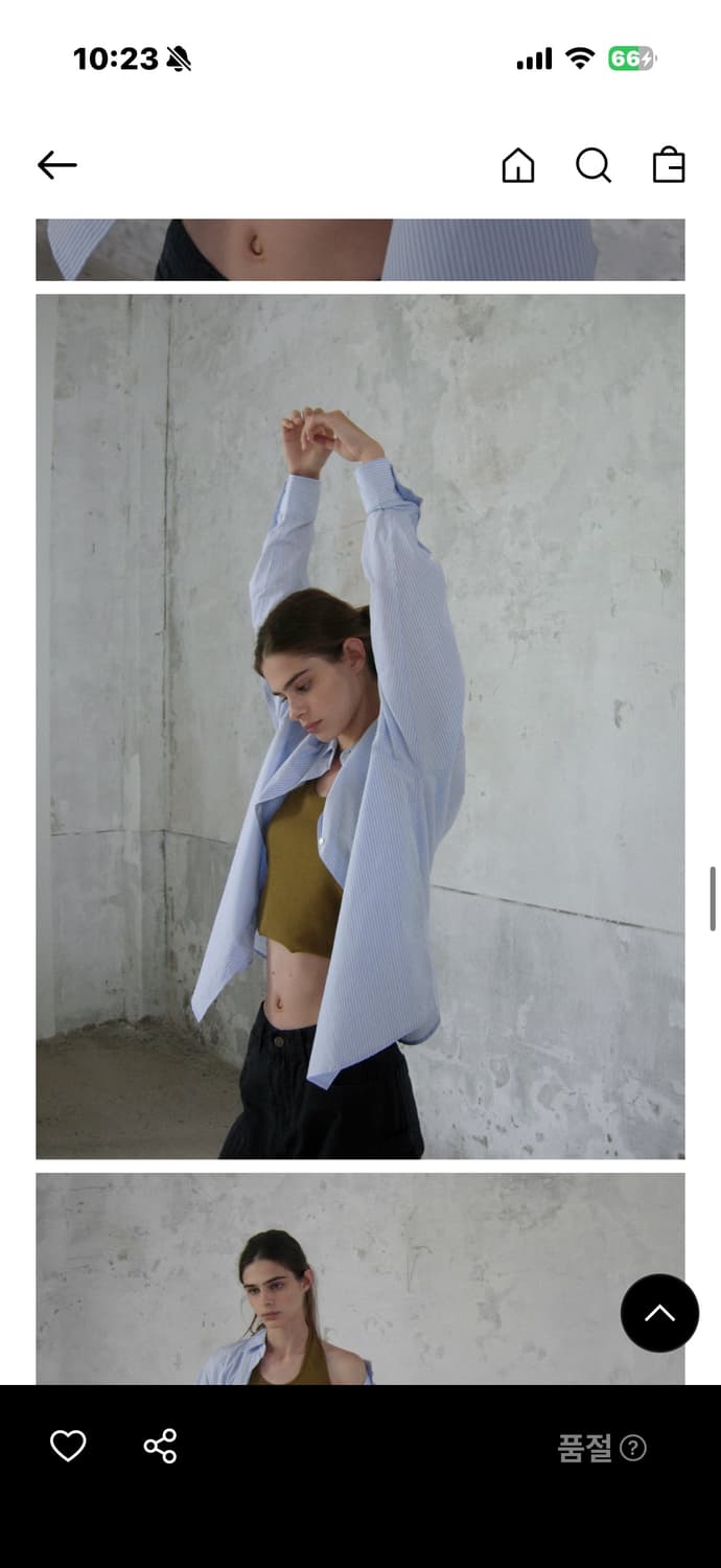 (미착용새상품) foeto 포에토 홀터넥 슬리브리스탑 올리브 상품이미지4