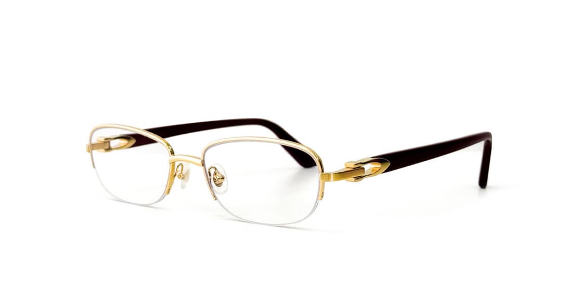 Cartier 까르띠에 라운드 반무테 골드 하프림 라운드 메탈 안경테 상품이미지1