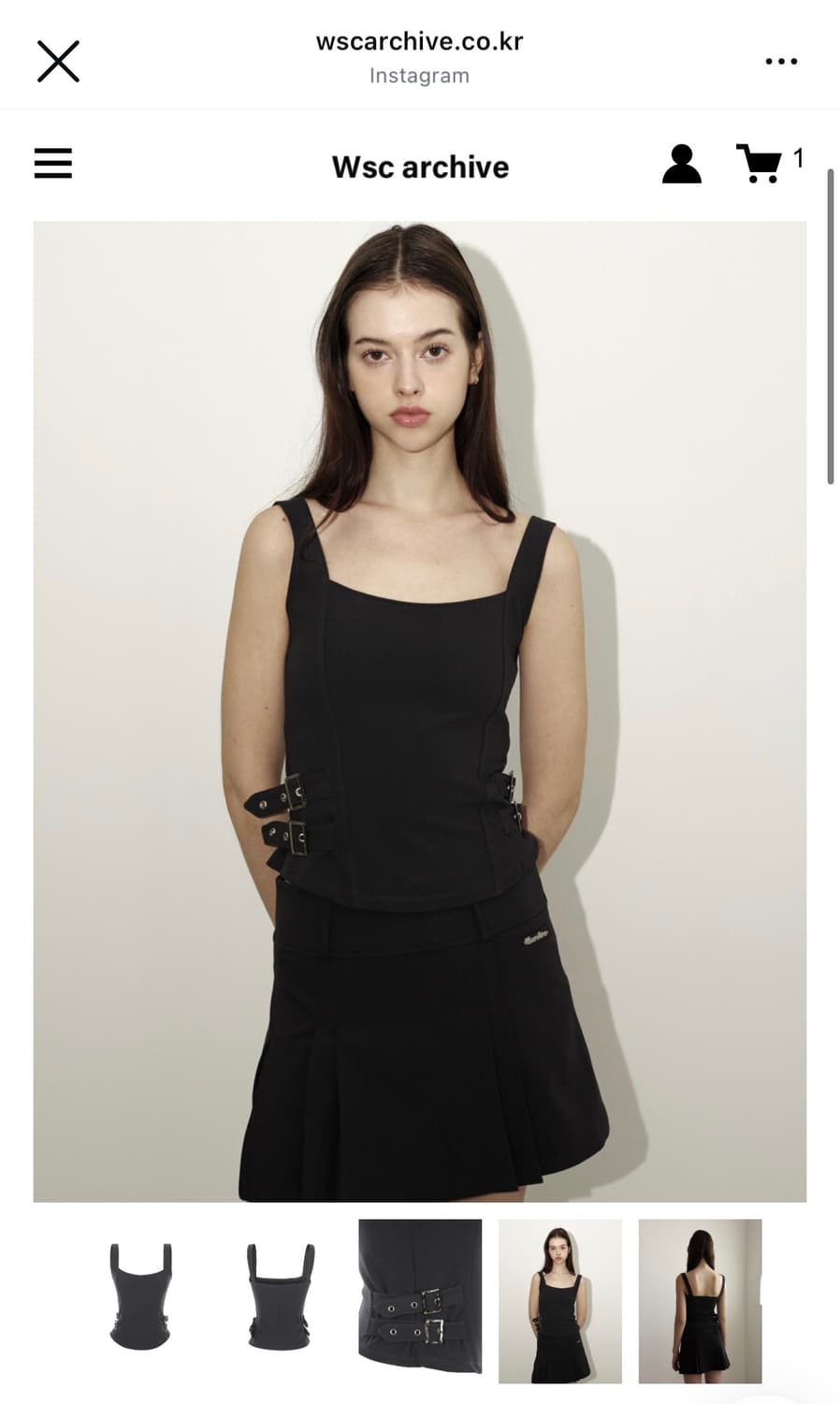 Wsc archive Orchid buckle vest Charcoal 상품이미지3