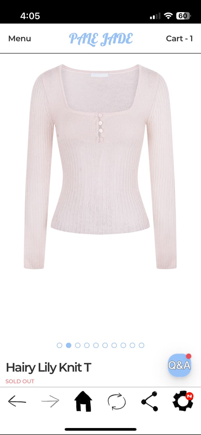 (새상품)페일제이드 lily hairy knit baby pink 상품이미지1