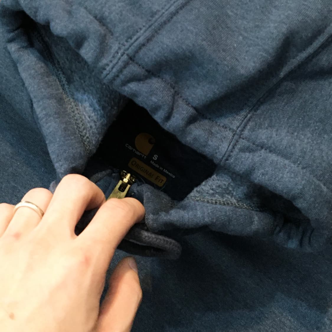 칼하트 네이비 그레이 기모 집업 후디 남성 105 사이즈 상품이미지3