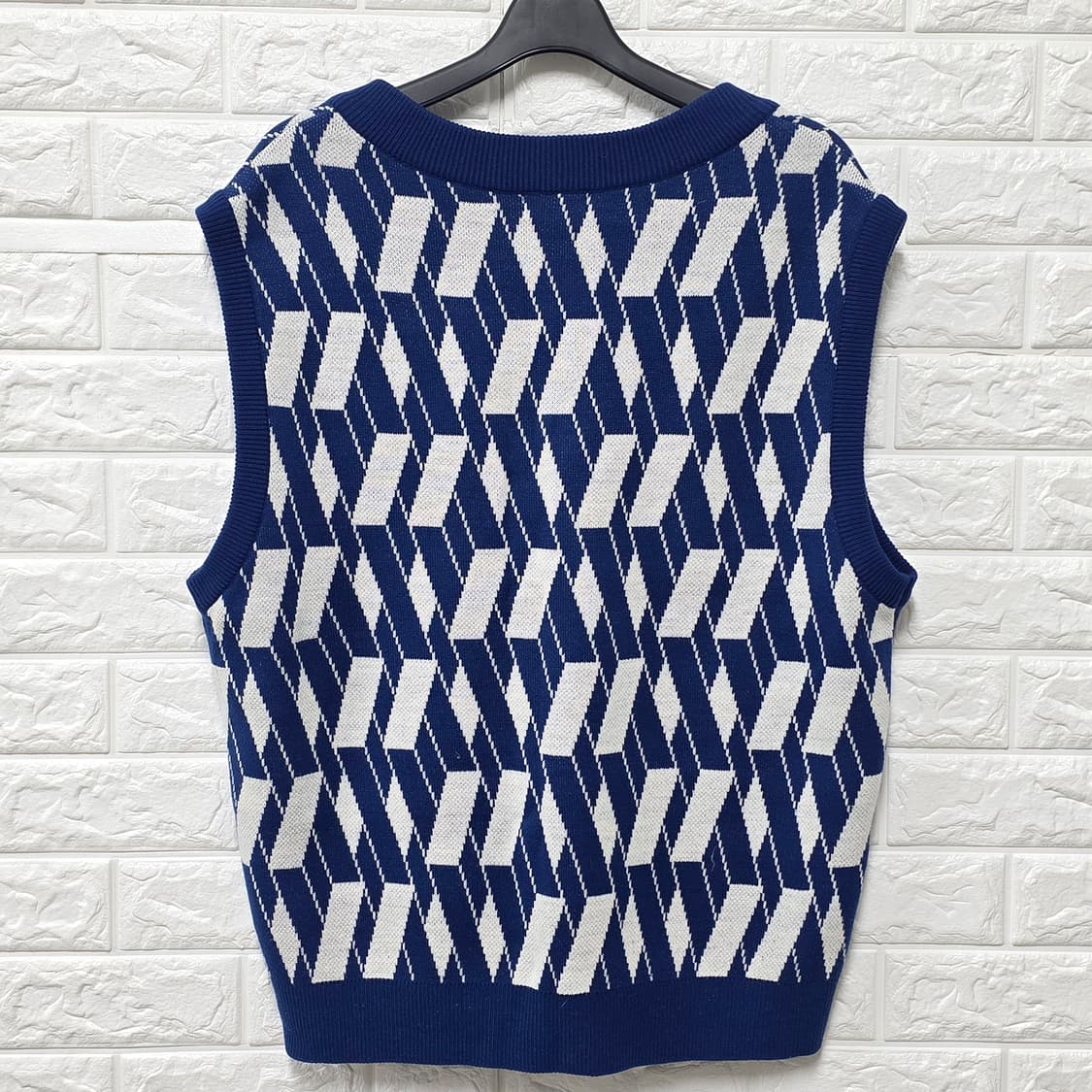 택포) 널디 니트 베스트 L 파란색 상품이미지4