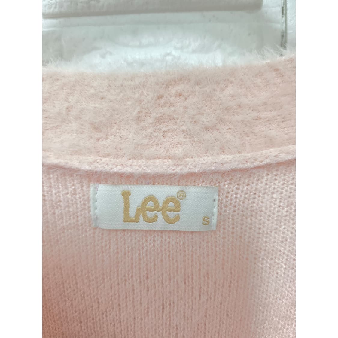 택포) Lee 핑크 앙고라 크롭 가디건 S 상품이미지2