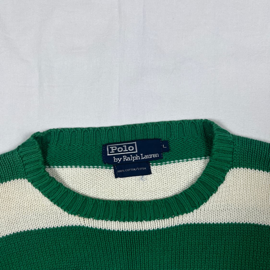 90‘s 폴로랄프로렌 polo 스펠아웃 스트라이프 니트 스웨터 상품이미지7