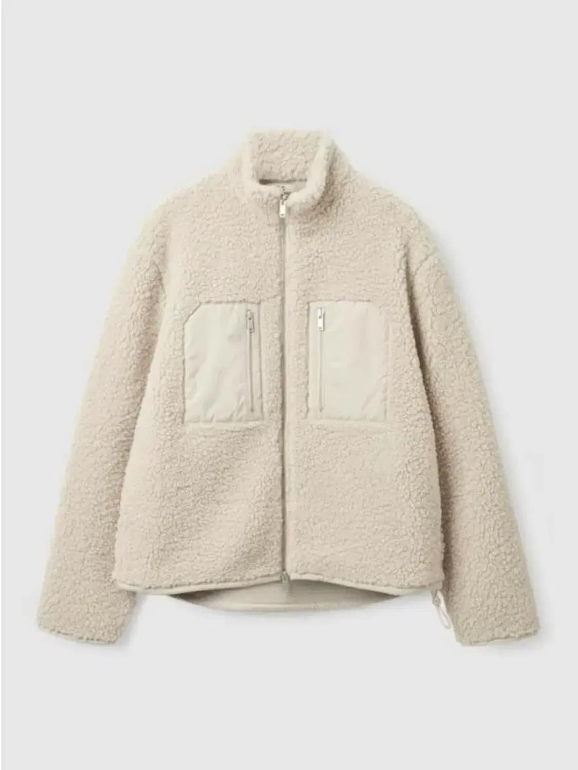 (L) 코스 패치 포켓 테디 플리스 자켓 아이보리 상품이미지4