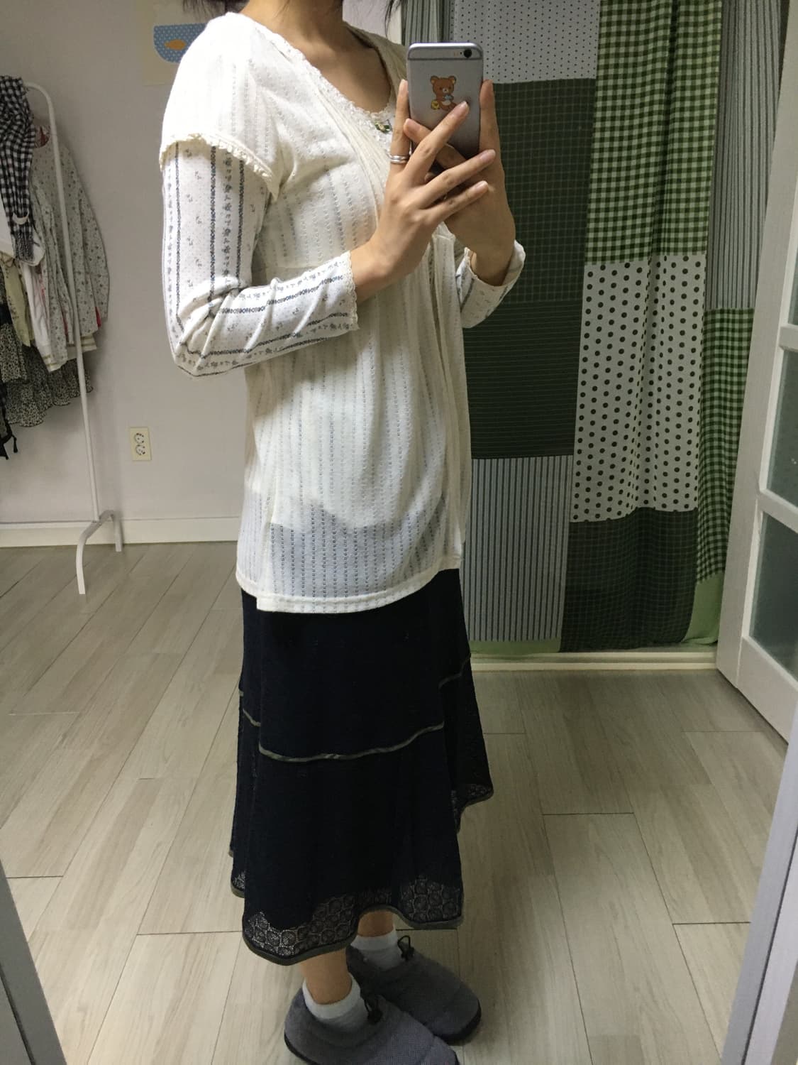 아이보리 반소매 니트  상품이미지10