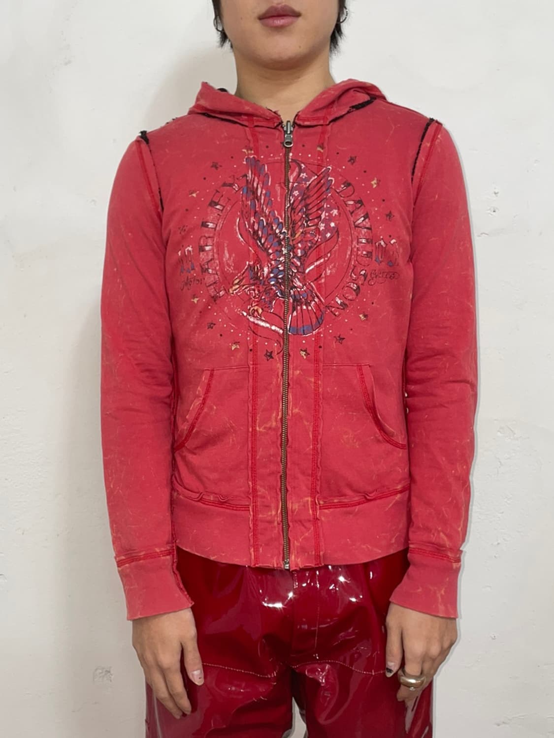 Rose see-through hooded zip-up 상품이미지5
