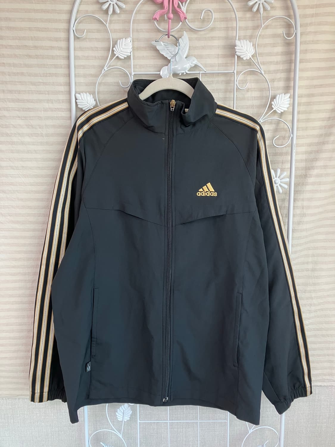 빈티지 아디다스 블랙 골드 배색 저지 y2k 스트릿 갸루 펑키 일본빈티지 상품이미지1