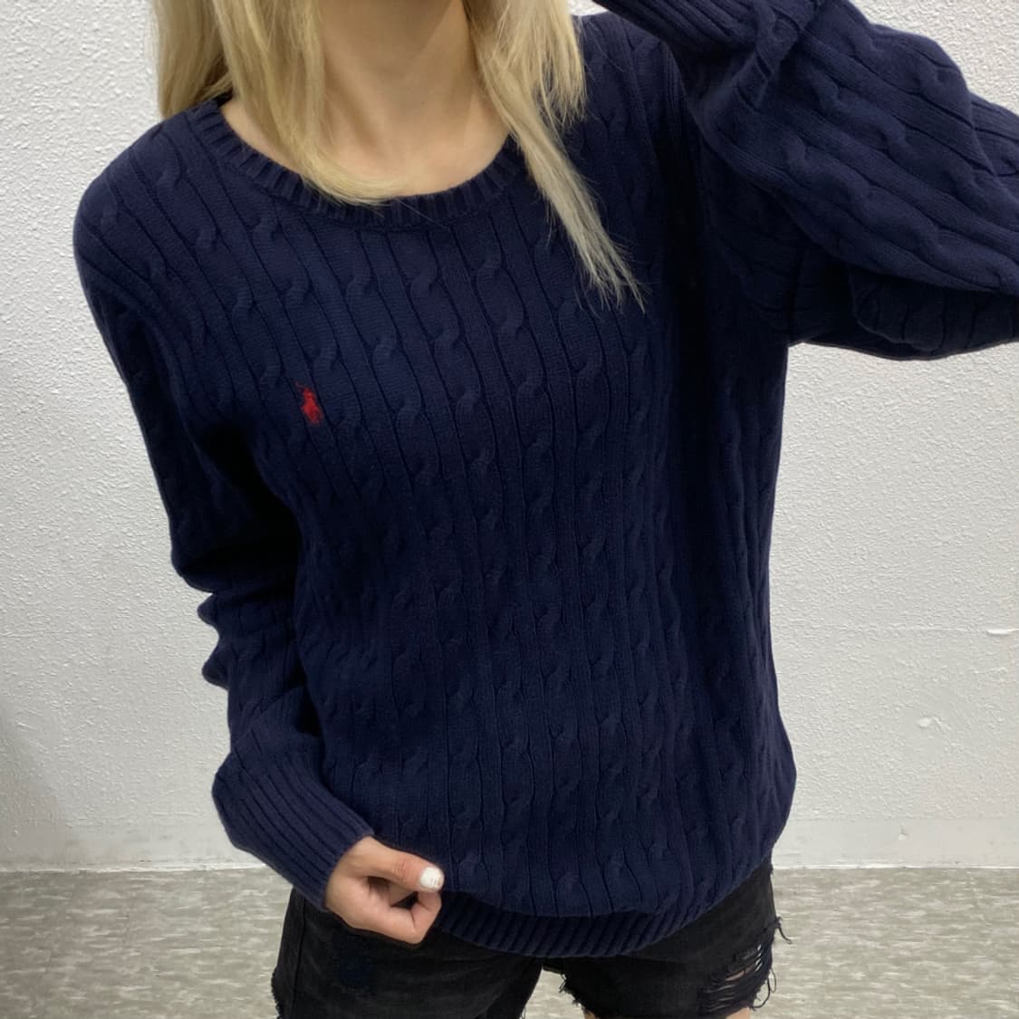 폴로 랄프로렌 레드포니 네이비 꽈배기 니트 XL 상품이미지1