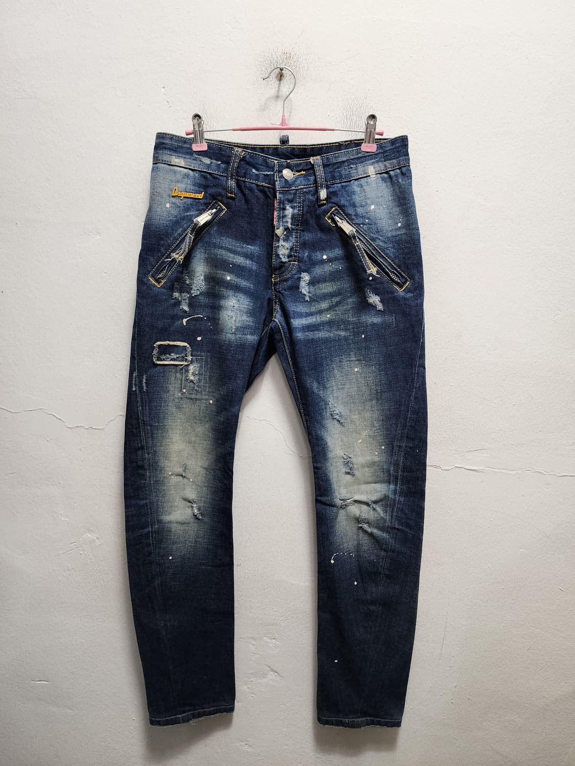 디스퀘어드2 지퍼 콜마이너 데미지 워싱 청바지 상품이미지1