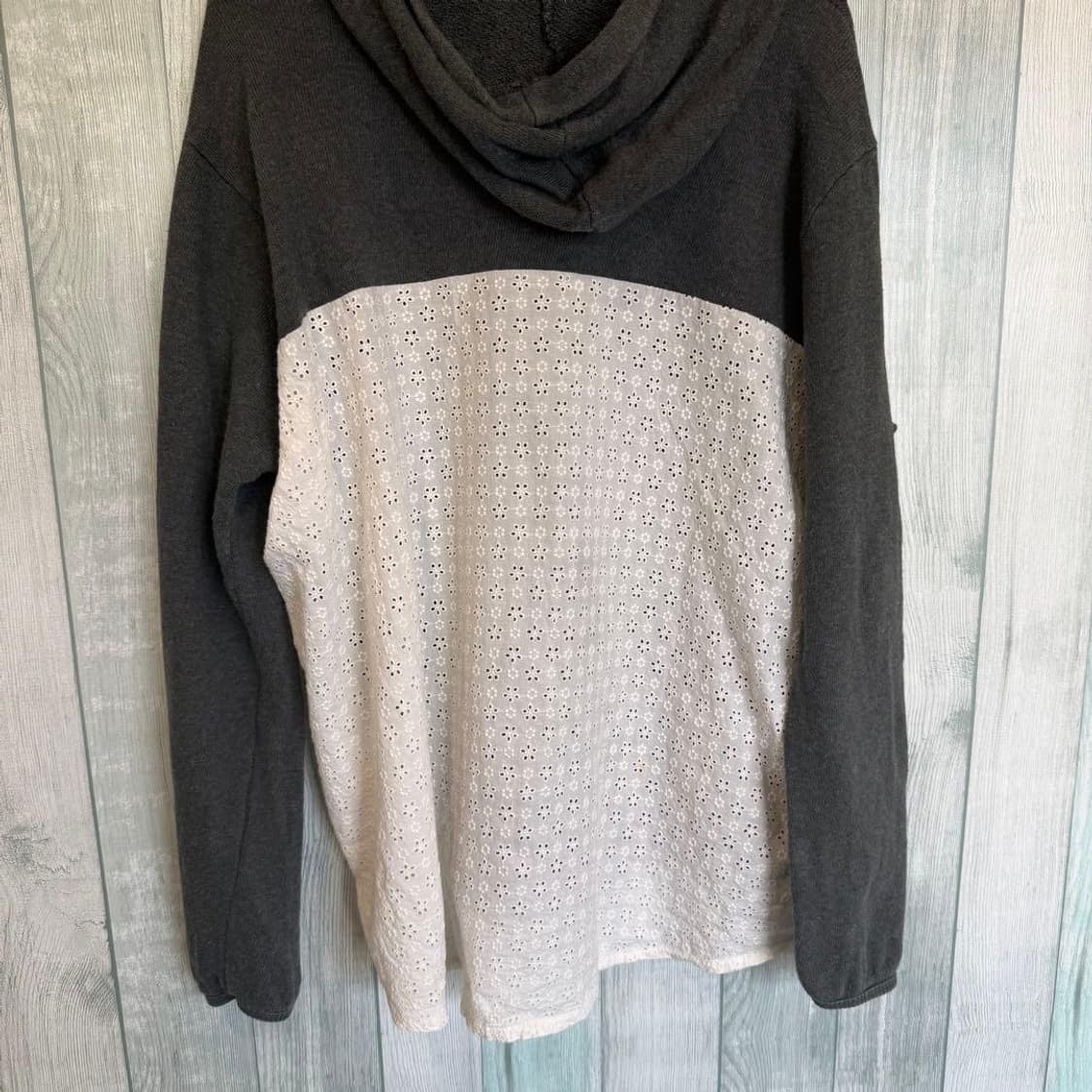 차콜 코튼 레이스 후드집업 상품이미지3