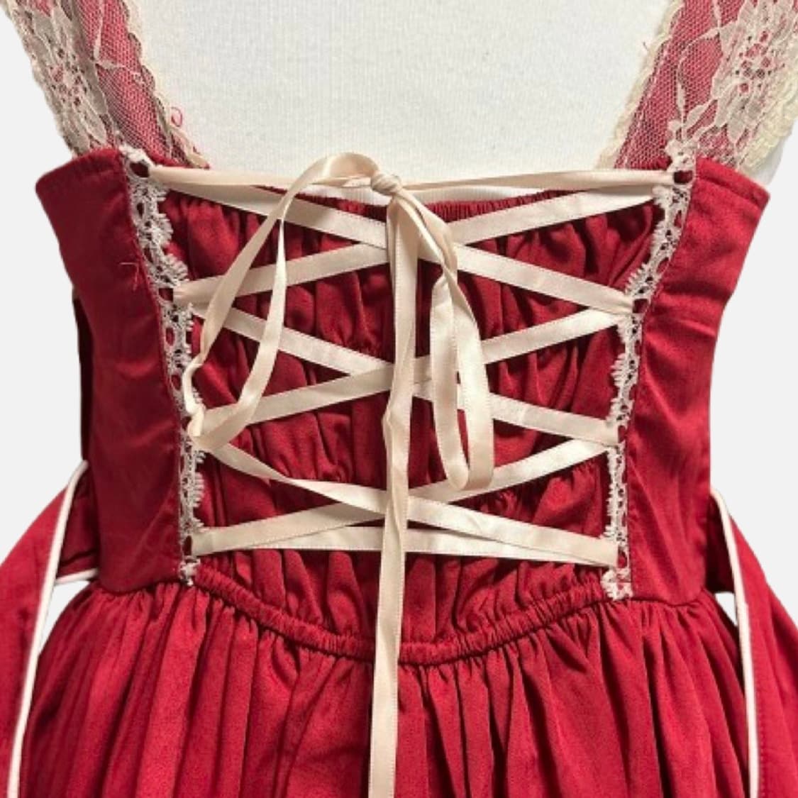빈티지 바디라인 bodyline 로리타 레이스 리본 점스카 드레스 상품이미지5
