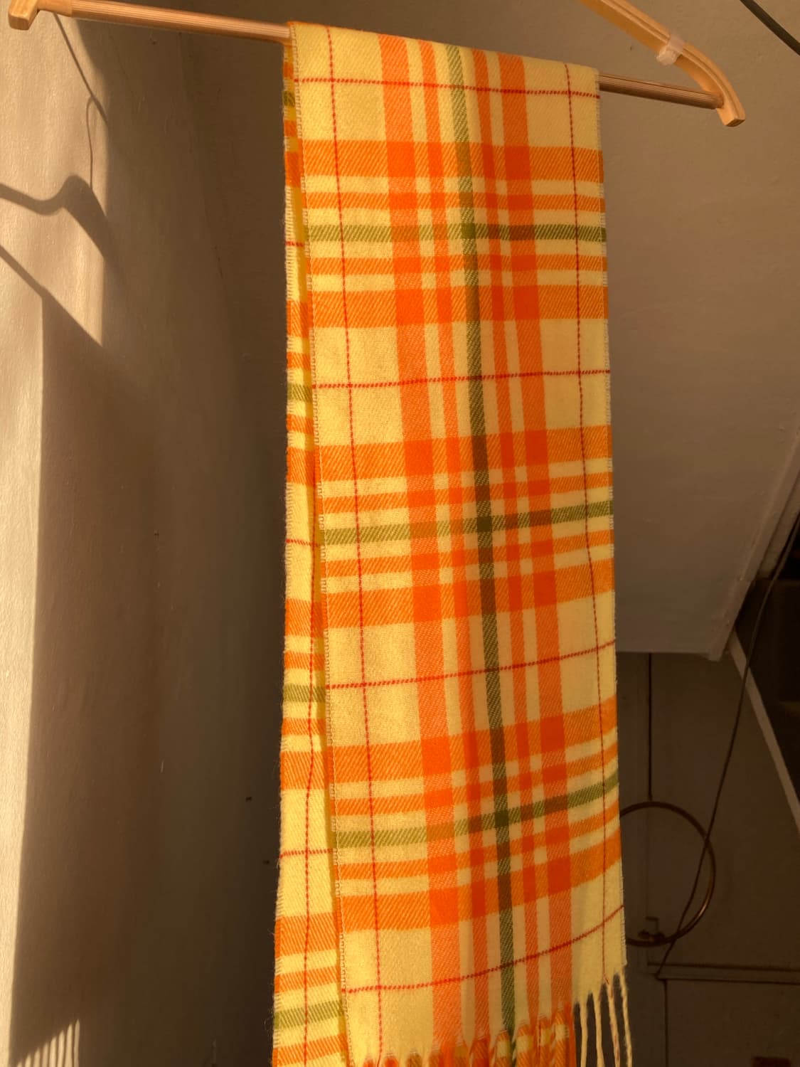 오렌지 체크 머플러 상품이미지3