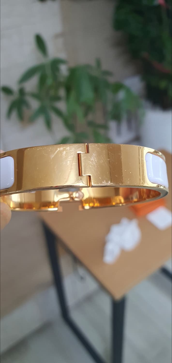 에르메스 클릭아슈pm 골드화이트 팔찌 정품A급(감정O) 상품이미지9