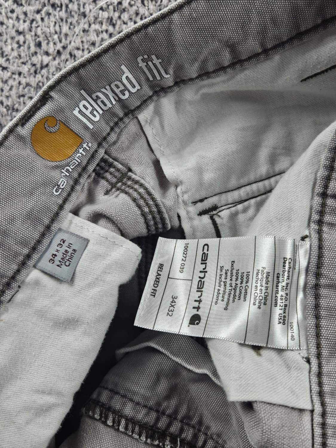 칼하트 코튼 캔버스 카고 포켓 워크 팬츠 ( 34X32 ) / 10902 상품이미지7