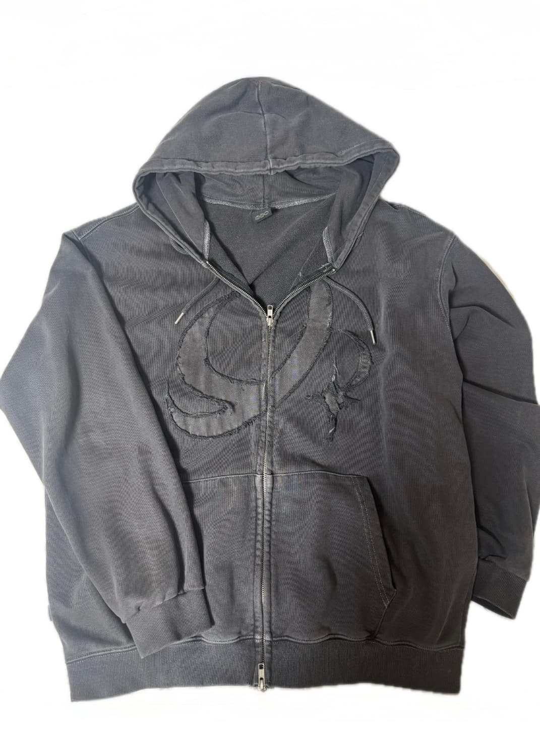 꼼파뇨 피그먼트 후드 집업 스모크블랙 상품이미지1