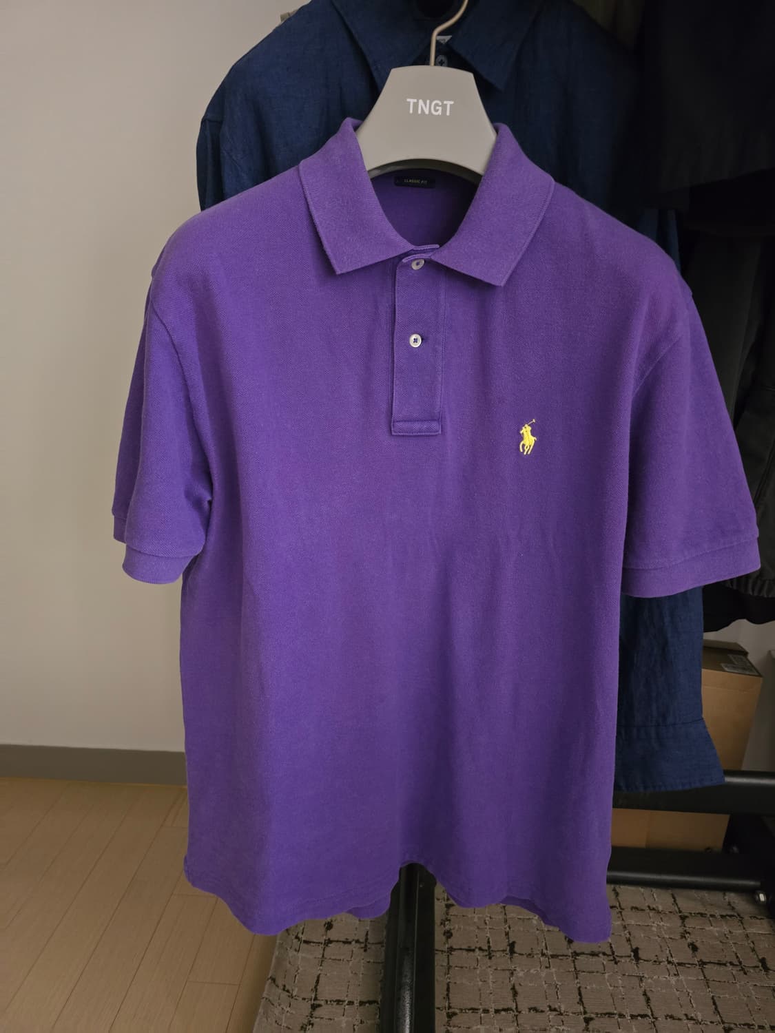 폴로 랄프로렌 카라티 클래식핏 M 퍼플 레몬 상품이미지1