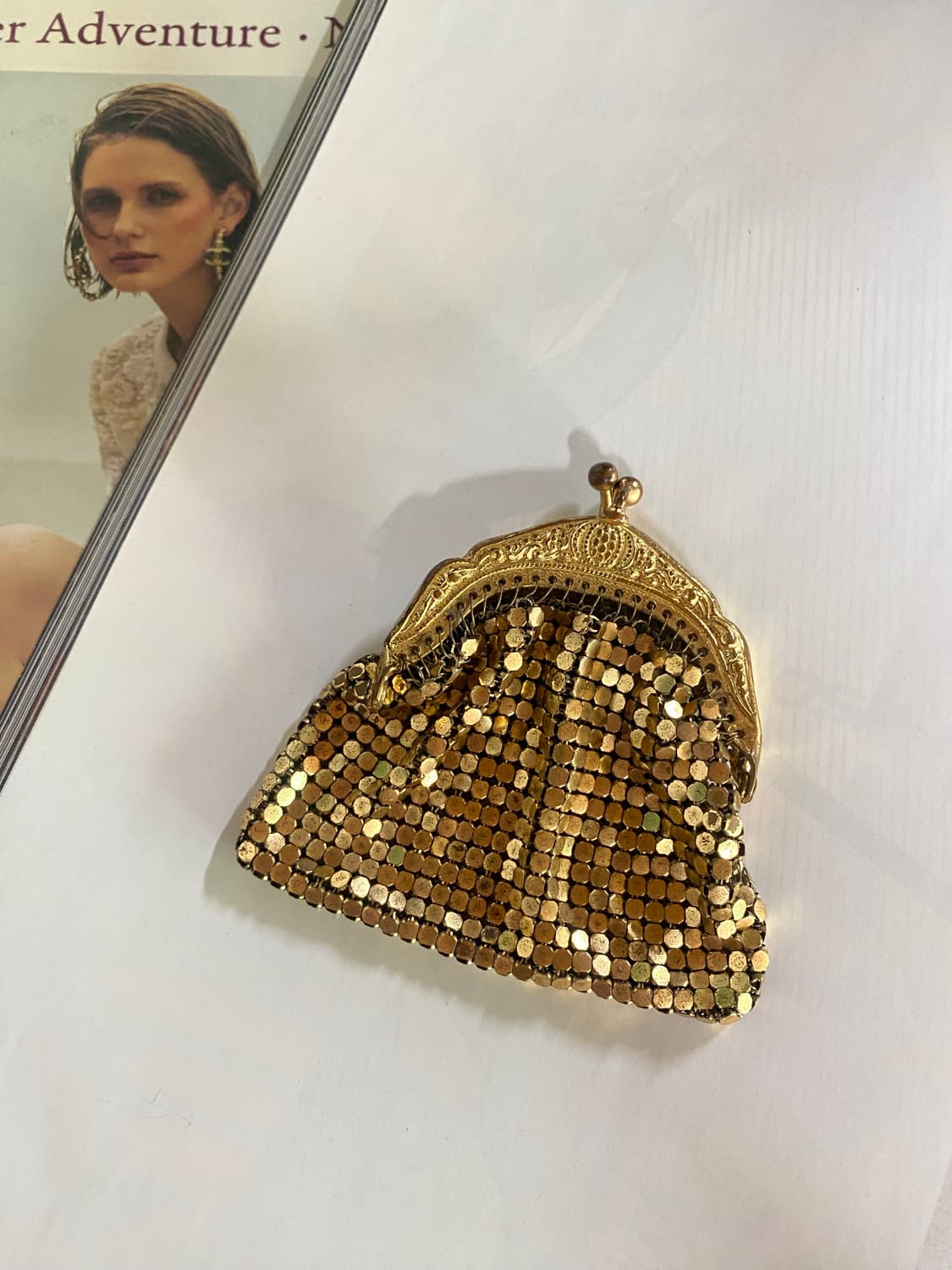 골드 메탈 메시 빈티지 코인 퍼스 지갑 상품이미지3