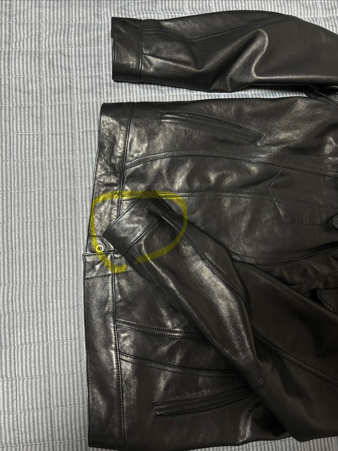 Melting Trucker Jacket Lamb Skin Black 상품이미지5