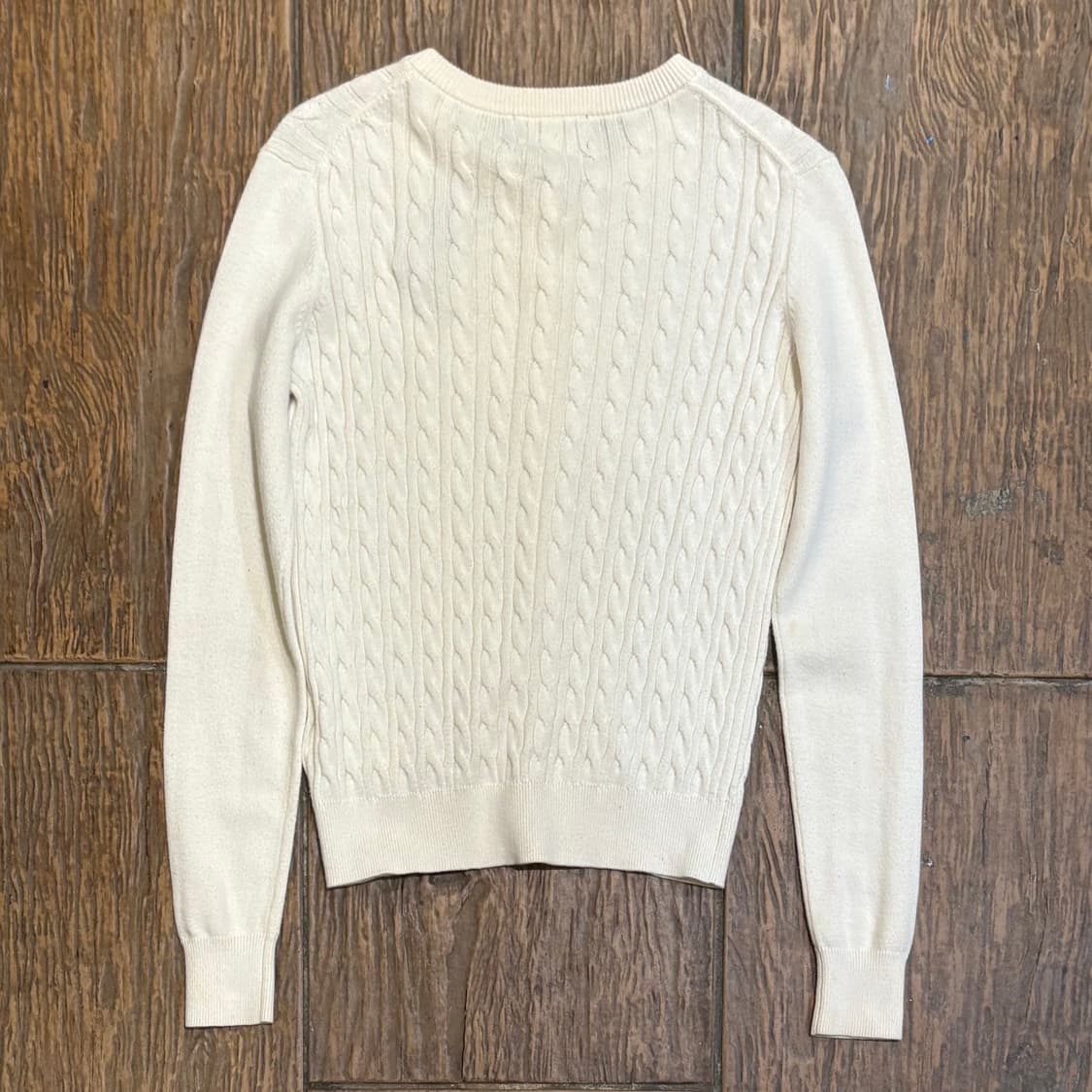 [HI] Polo 폴로 케이블 니트 가디건 화이트 상품이미지5