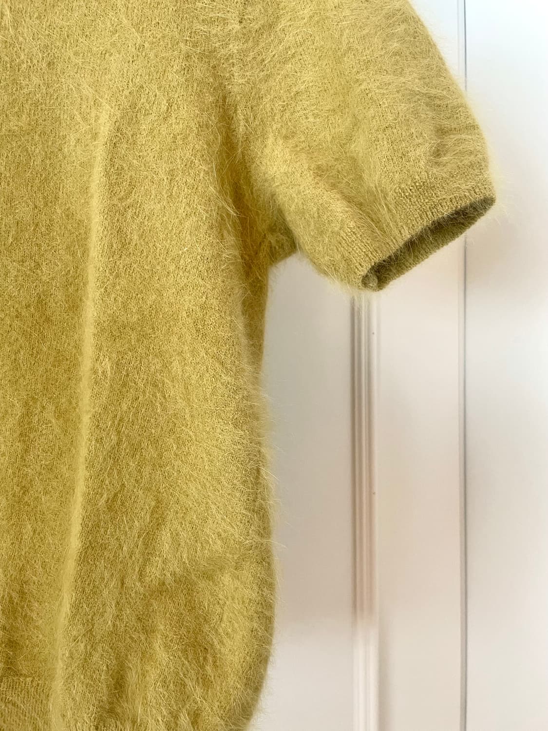 올리브 반소매 앙고라 니트 상품이미지2