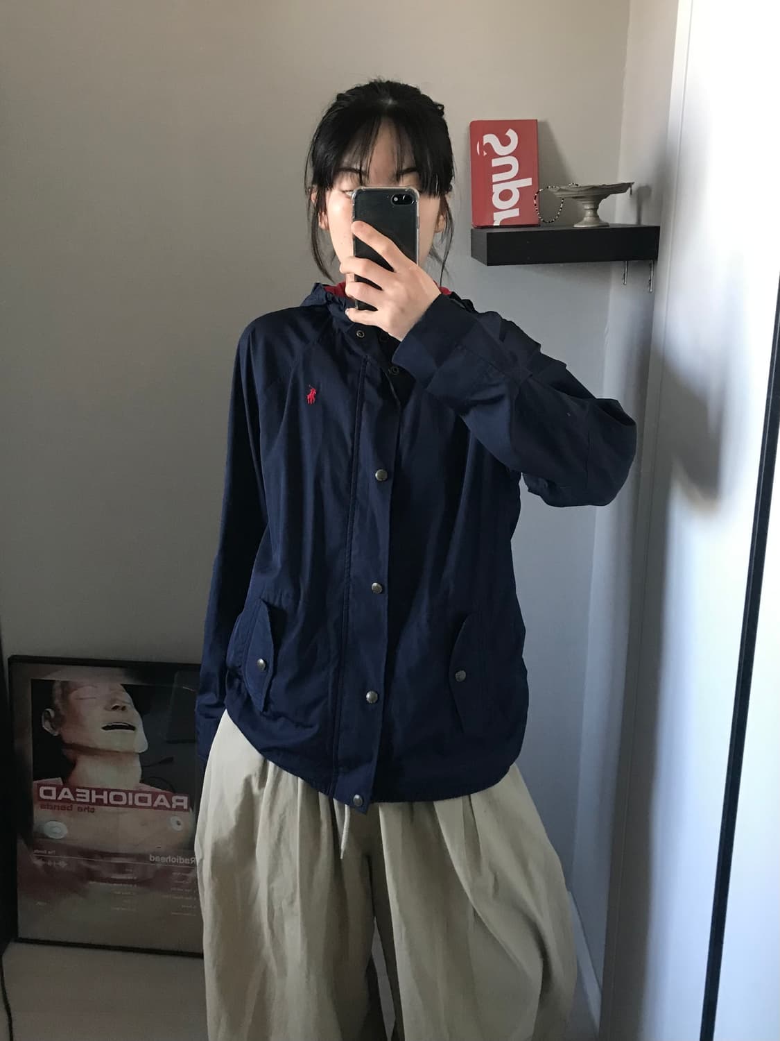 폴로 랄프로렌 포니 로고 네이비 바람막이 자켓 상품이미지1