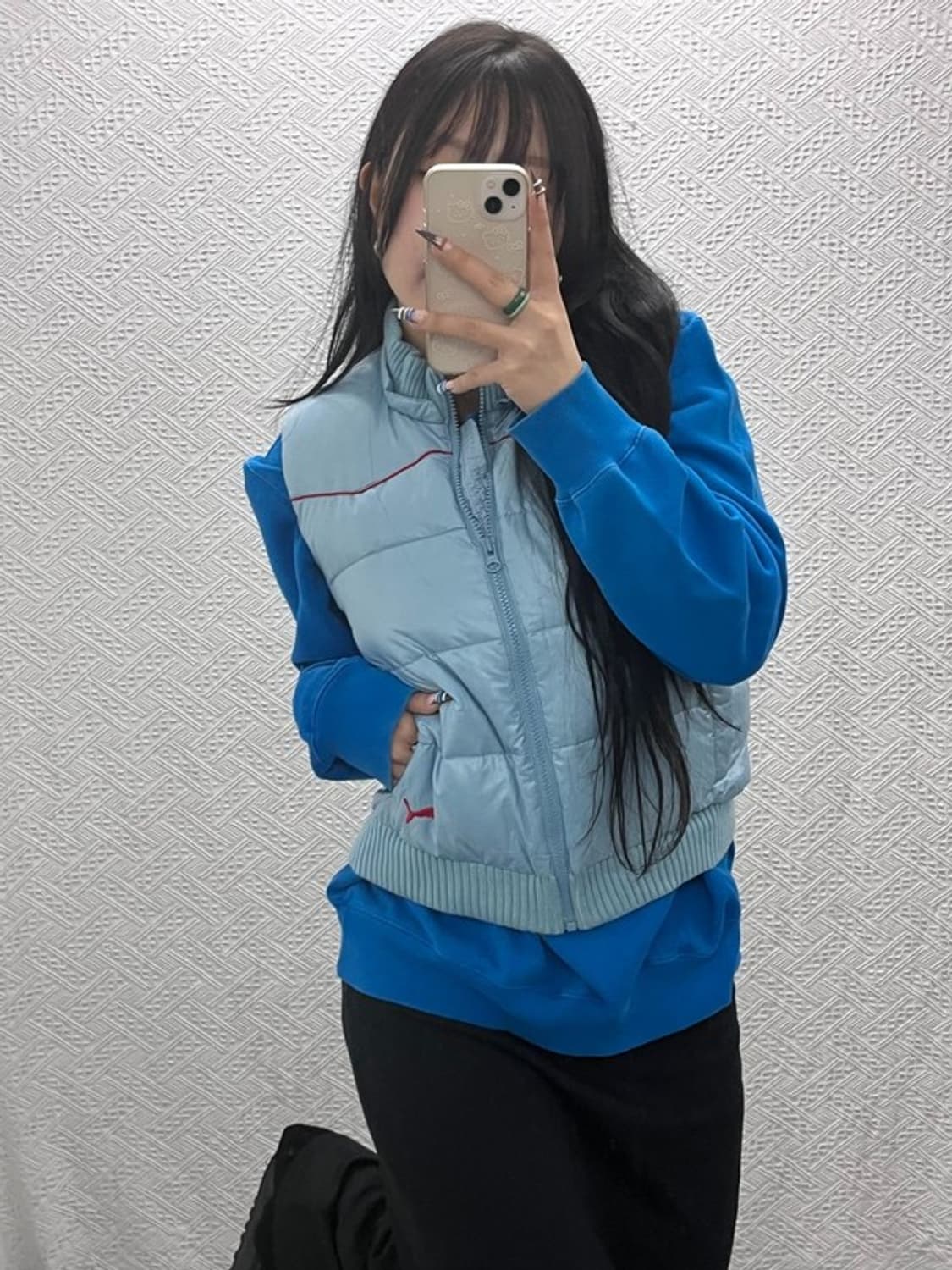 푸마 올드스쿨 레트로 스카이블루 패딩 조끼 M C07645 상품이미지2