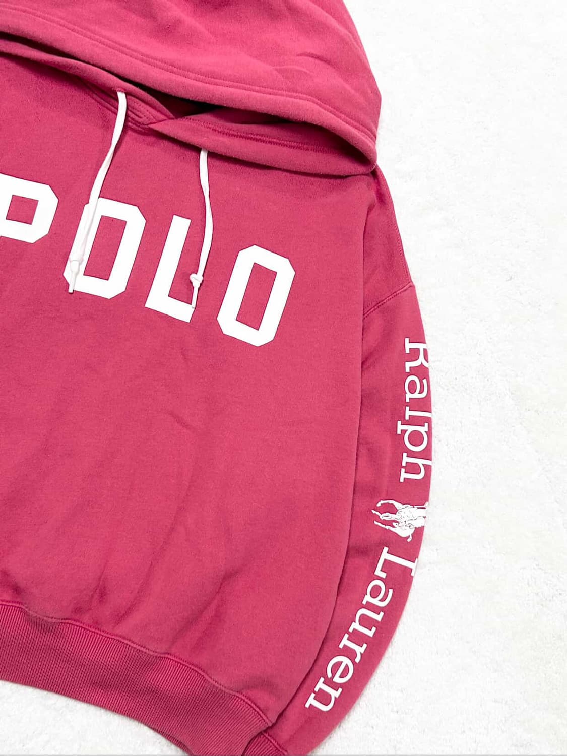 폴로 신형 빅로고 핑크 후드 상품이미지6