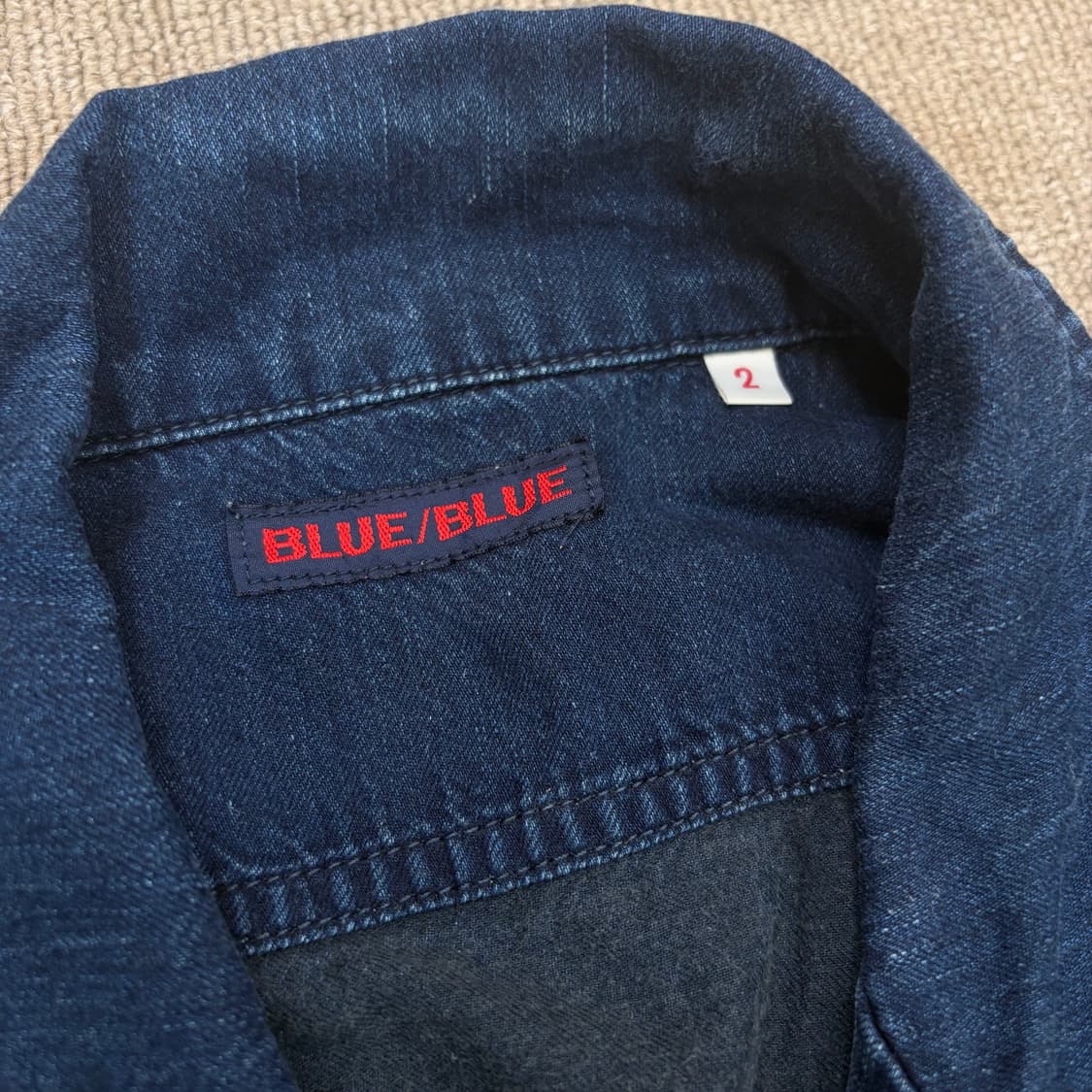 blue blue japan 블루블루 인디고 데님 하프 셔츠 S 상품이미지2