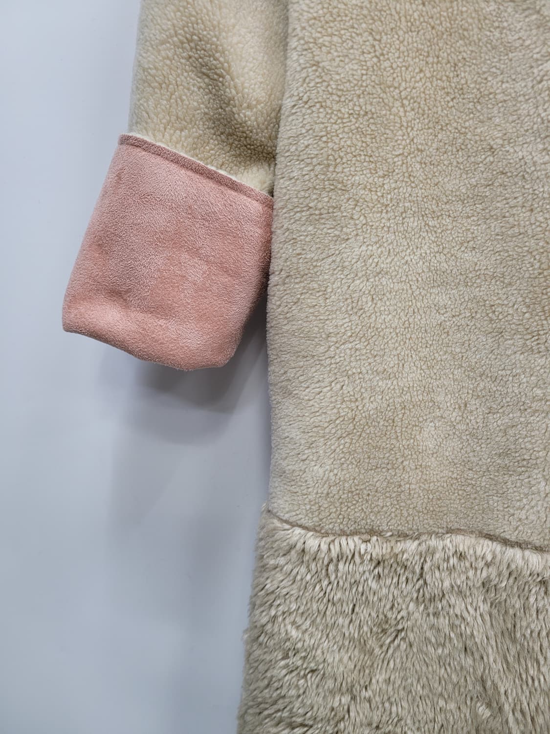 ZARA 자라 베이직 에크루 테티 셰르파 코트 / 여 S 베이지/핑크 상품이미지4