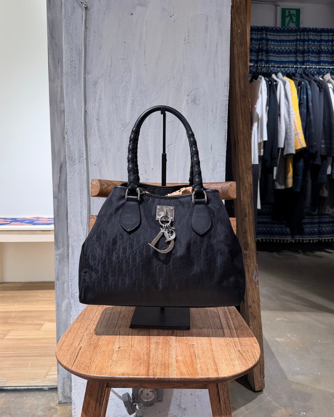 디올 블랙 트로터 패턴 나일론 로맨틱 토트백 상품이미지2