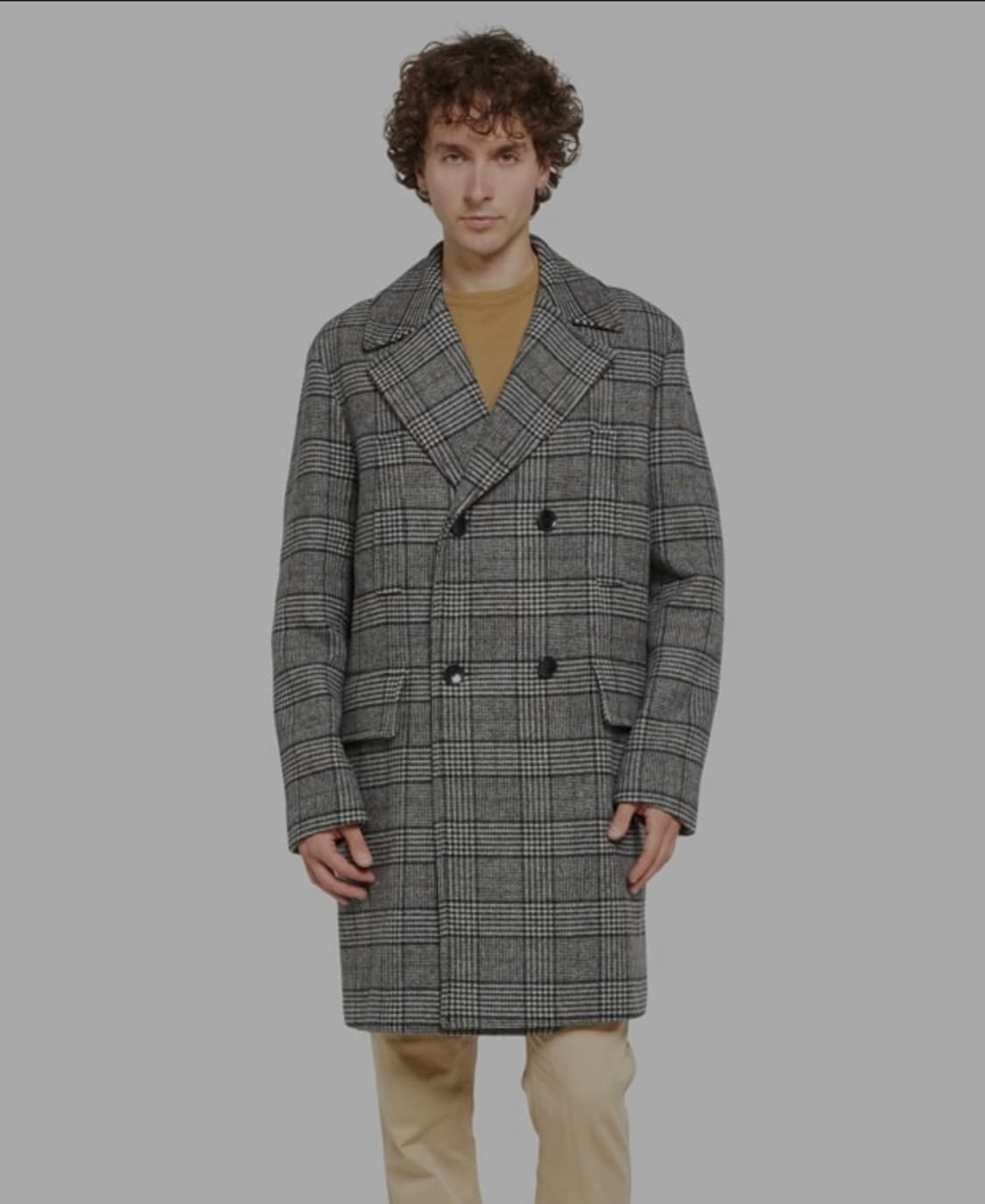 BOSS 보스 남성 체크 더블 코트 110 상품이미지9