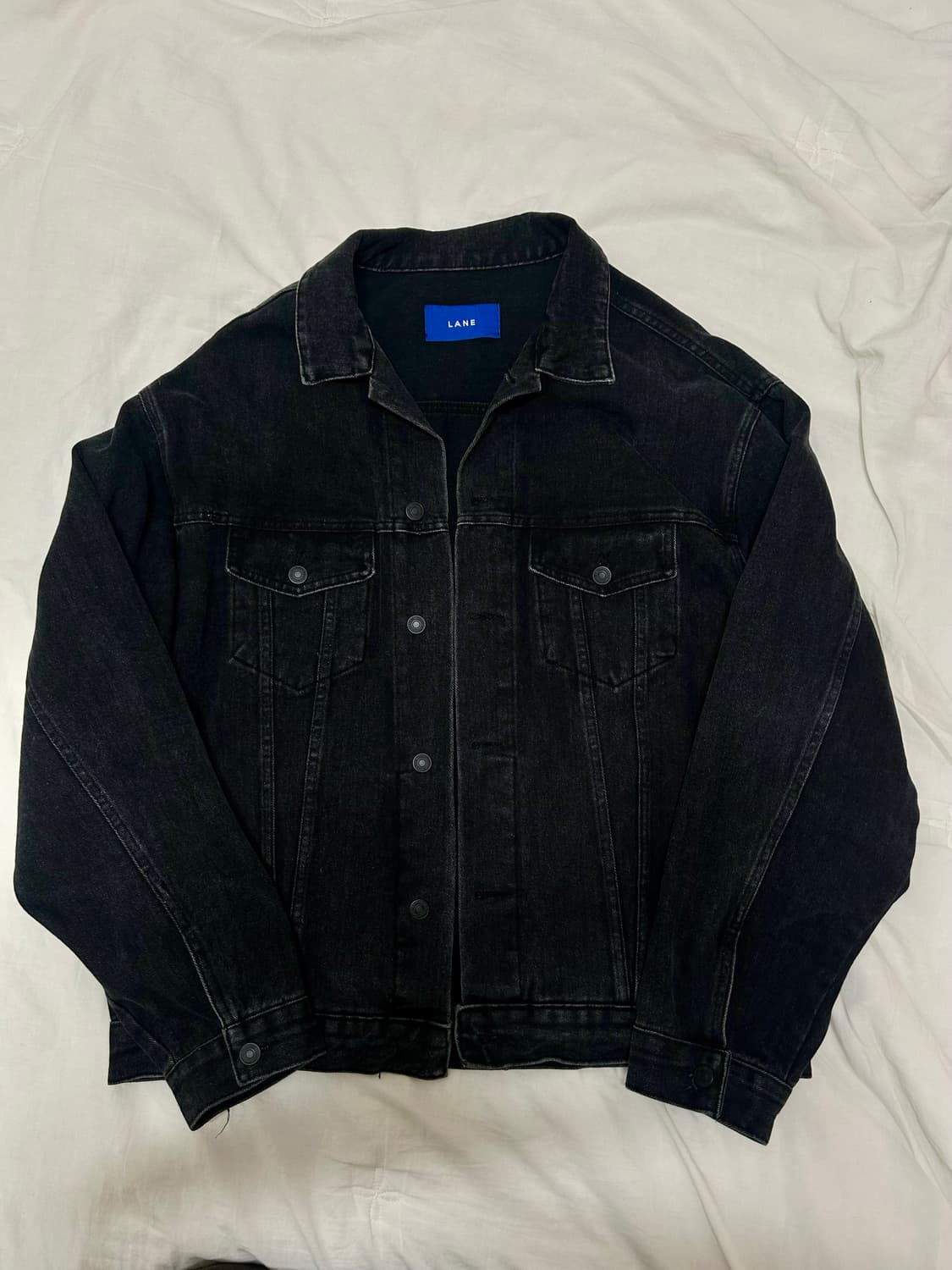 lane 블랙 데님 자켓 상품이미지1