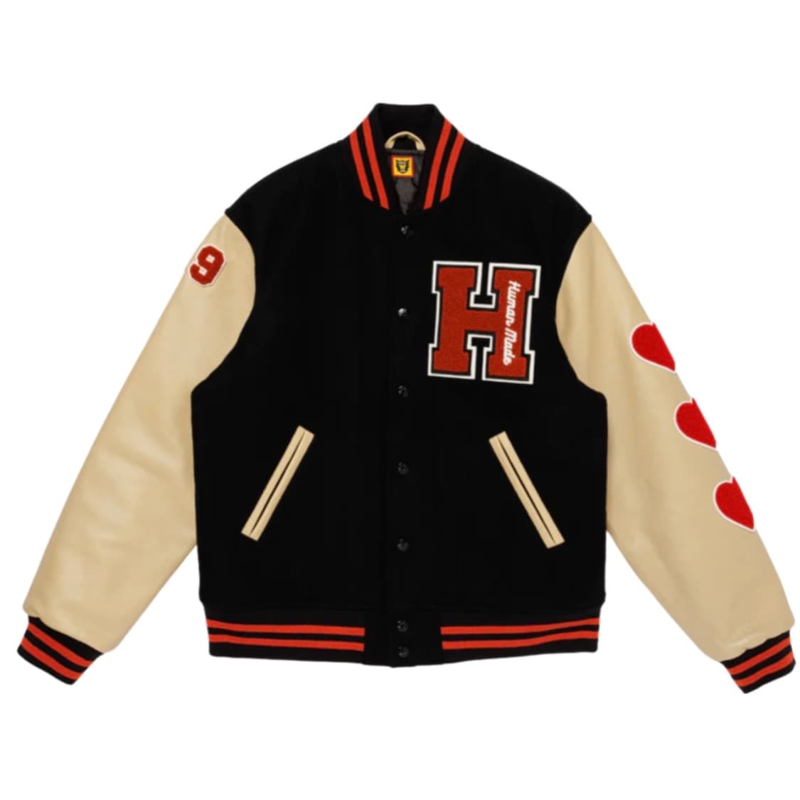 휴먼 메이드 바시티 자켓 블랙 상품이미지1