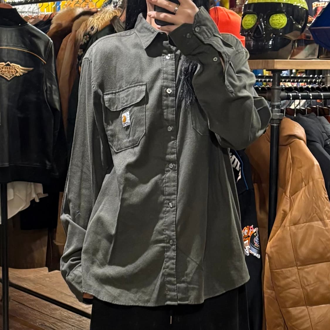 [HI] Carhartt 칼하트 긴팔셔츠 차콜 상품이미지1