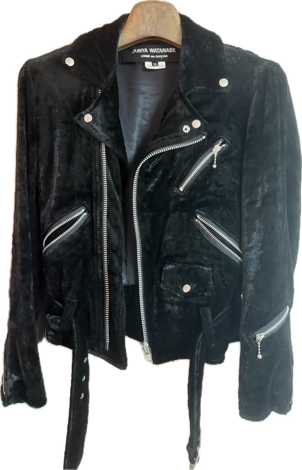 준야 와타나베 꼼데 벨벳 라이더자켓 상품이미지1