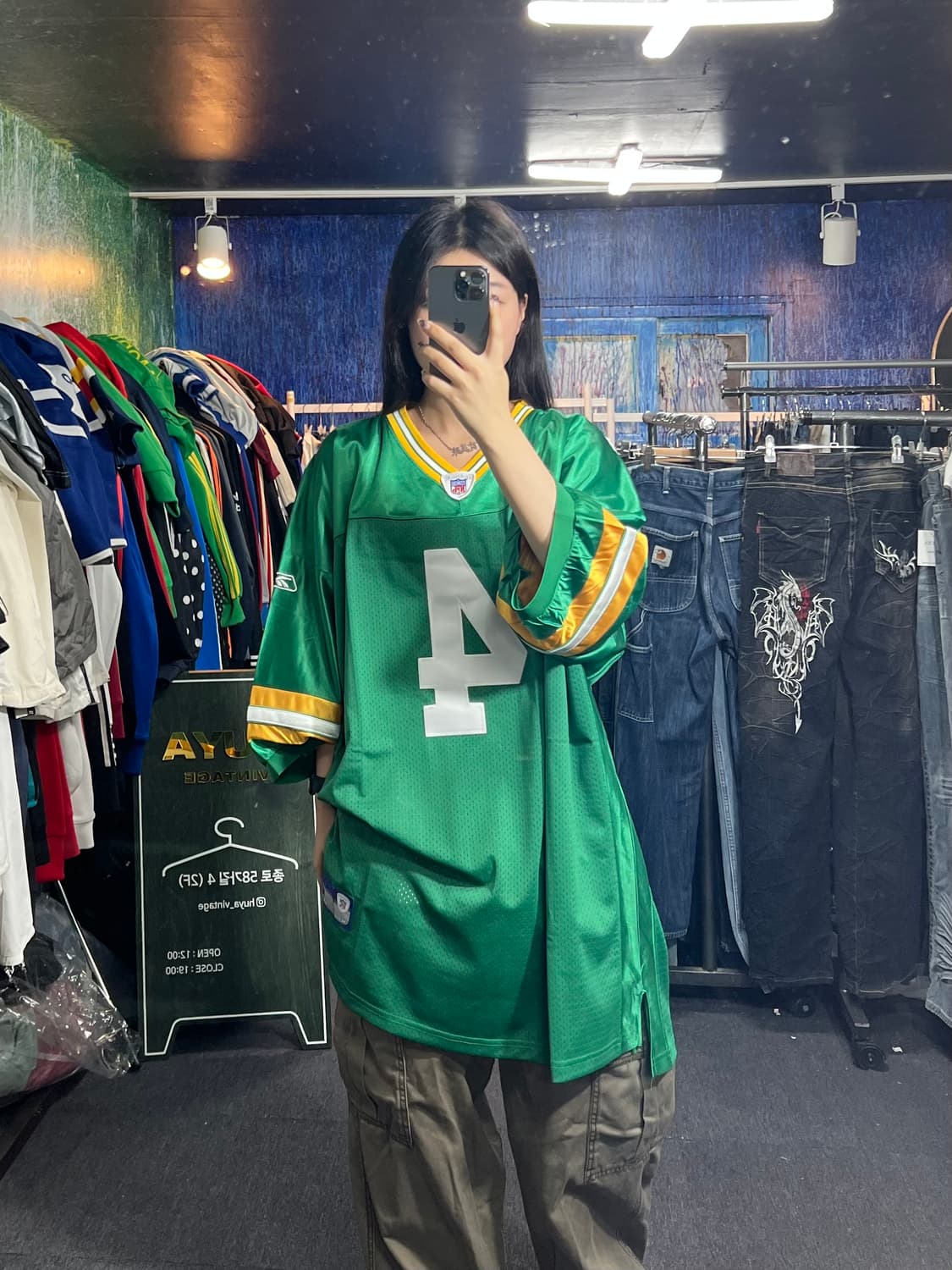 Nfl 리복 초록색 새상품 하키복 져지 60  상품이미지1
