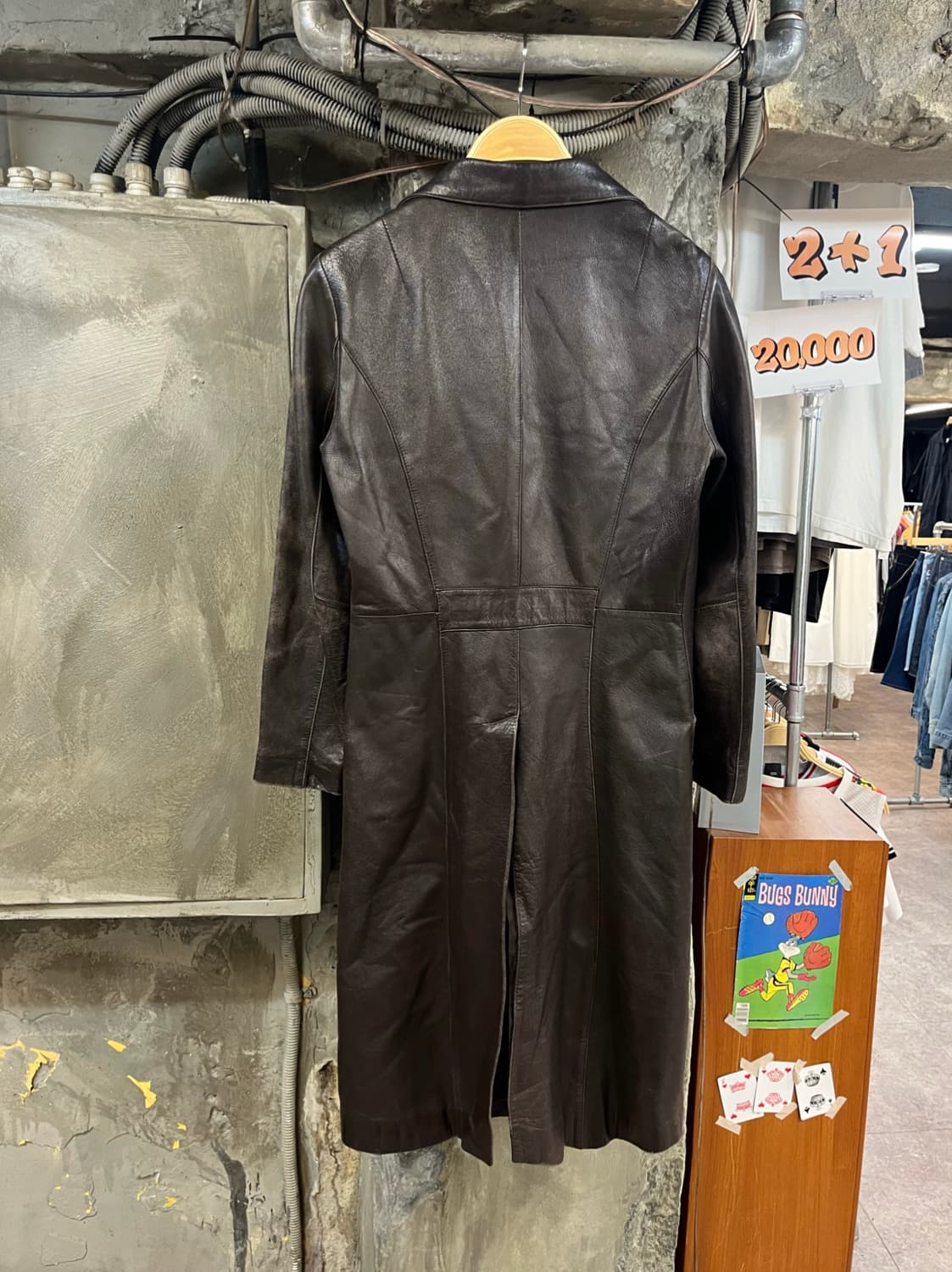 빈티지 양가죽 레더 롱 자켓 브라운 #csz3970 상품이미지2