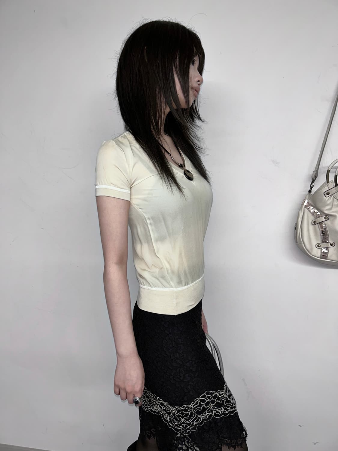 Dsquared2 Silk V-Neck Short Sleeve Top 상품이미지2