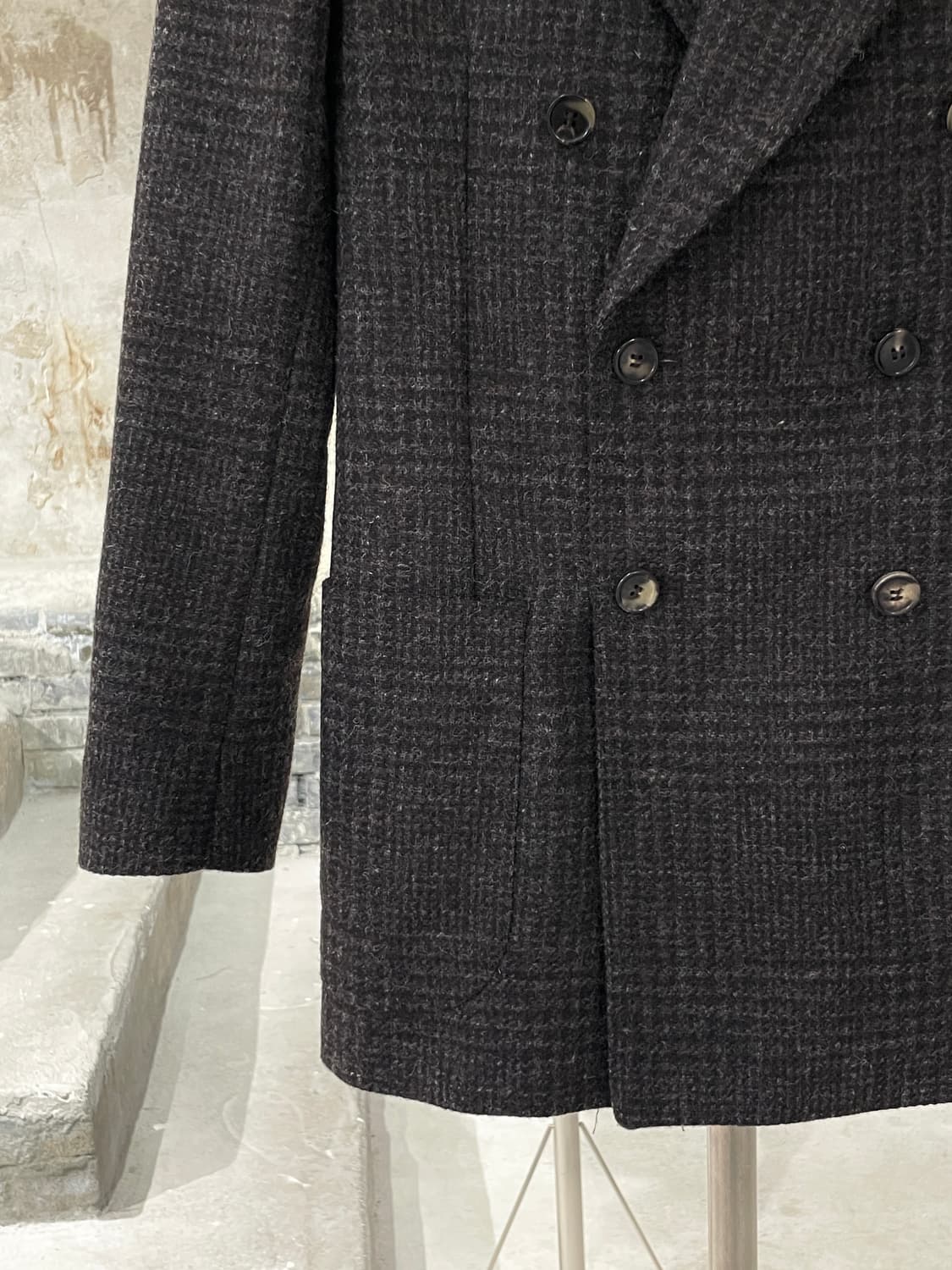 메종 마르지엘라 블랭크탭 브라운 글렌 체크 더블 울 블레이저 상품이미지4