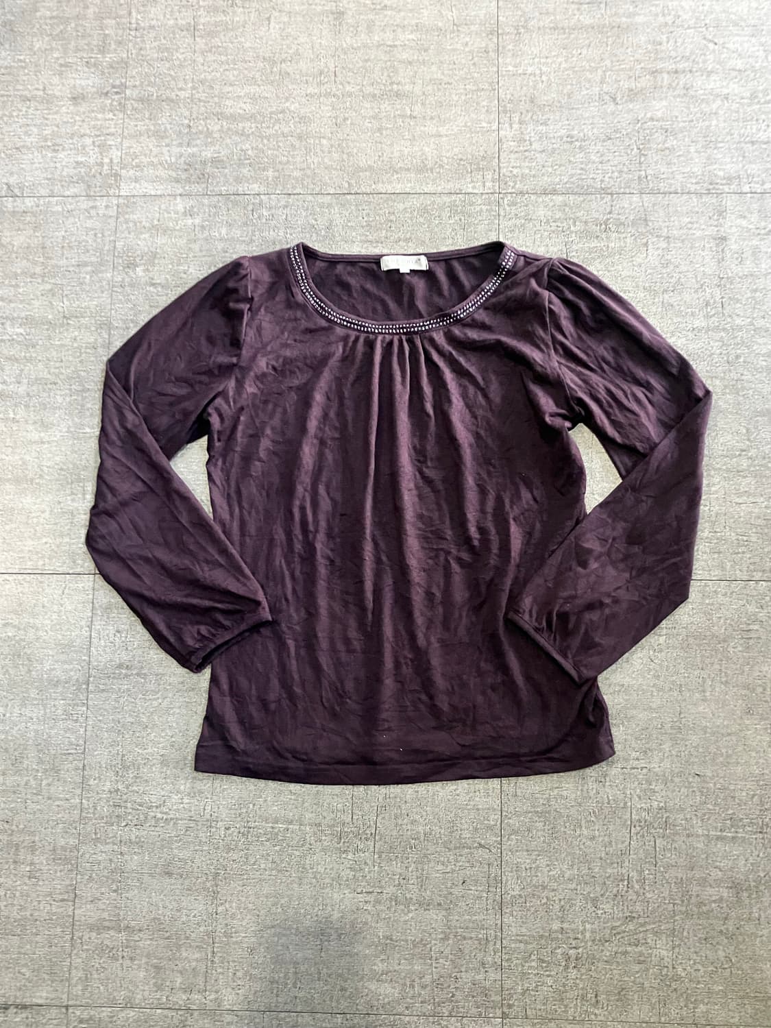 일본빈티지 Theoria 하구미모리걸 달천깔페어리 비즈넥티셔츠 상품이미지1