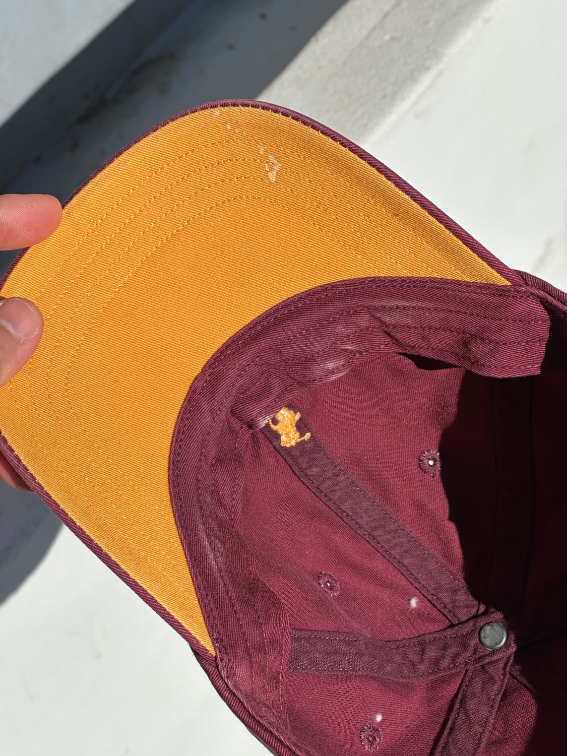 [M-L] 90s 폴로 랄프로렌 버건디 볼캡 모자 상품이미지5