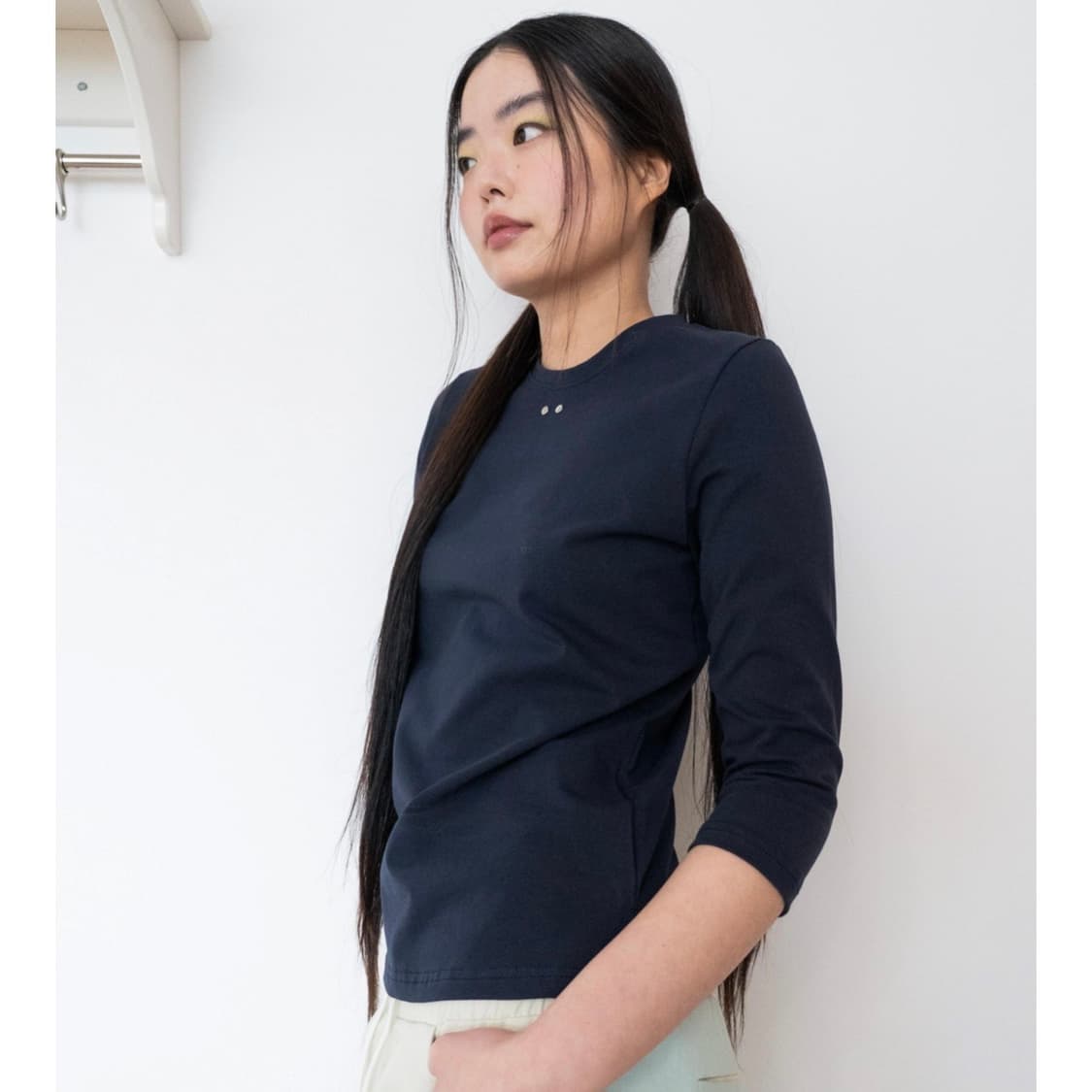 ONSKA 온스카 슬리브 COMFY 3/4 SLEEVE T (NAVY) 상품이미지3