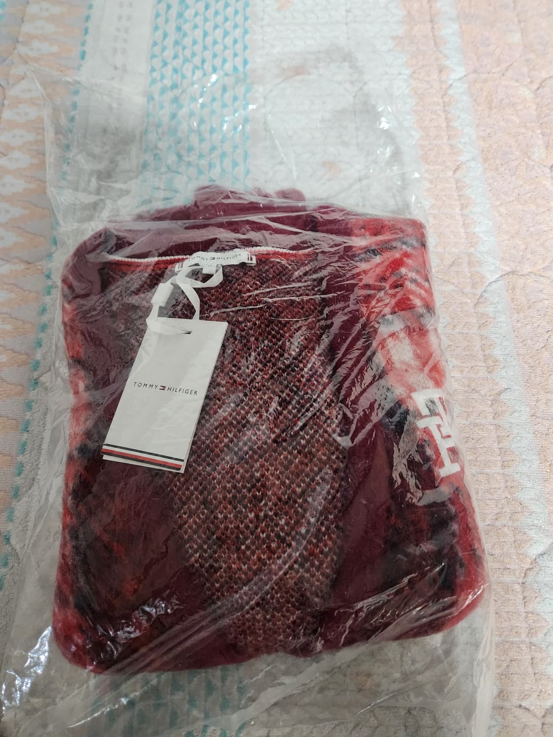 (새상품) Tommy 타미 힐피거 타탄체크 울 가디건 M 55~66 상품이미지2