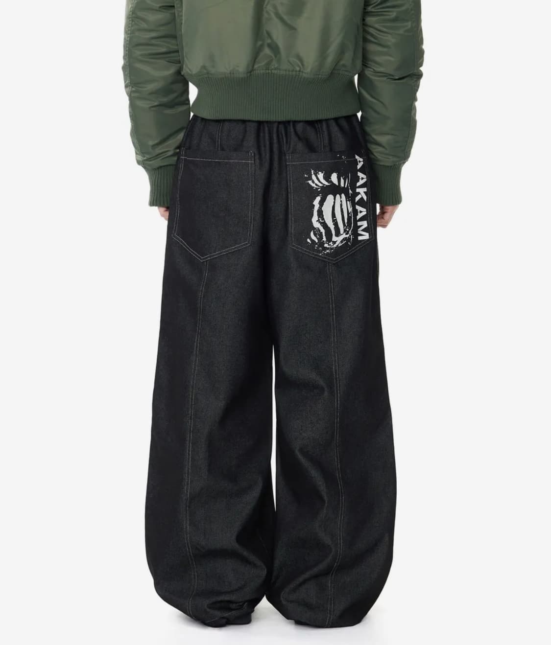 Aakam 아캄 핀턱 데님 팬츠 블랙 1사이즈       빈티지 무신사 상품이미지1