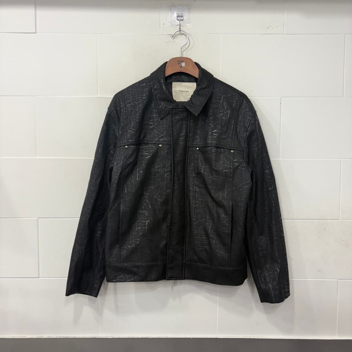 Fabregat 파브레가 히든 크롭 레더 블루종 자켓 상품이미지1