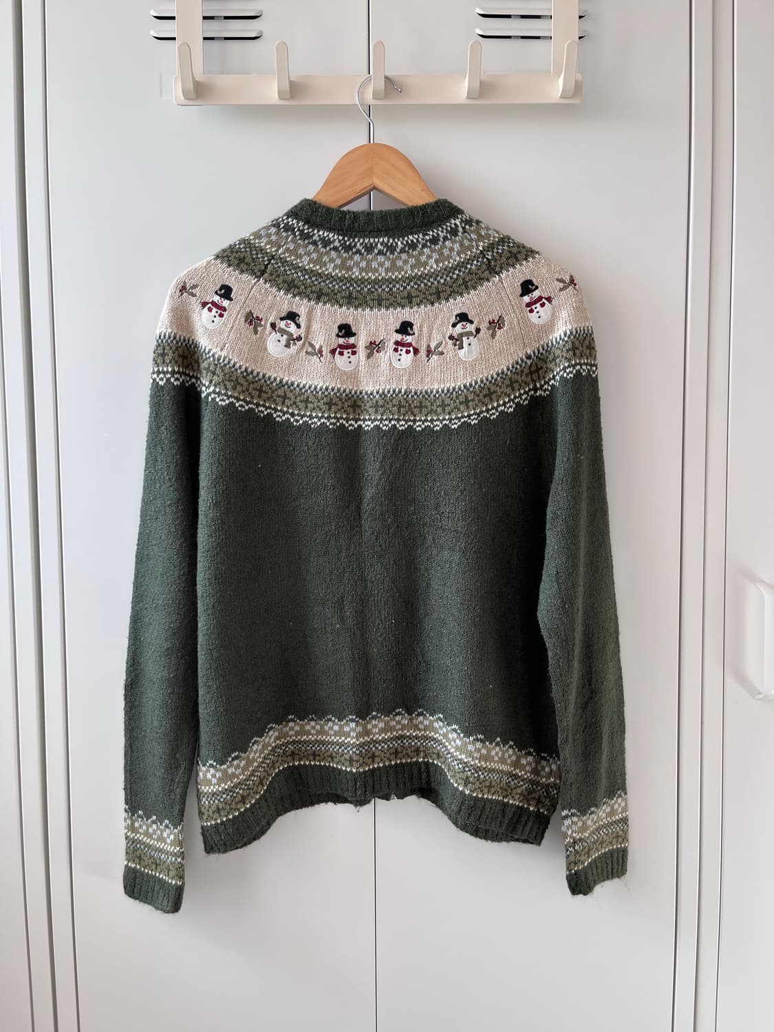 Croft & barrow 눈사람 자수 니트 가디건 그린 상품이미지9